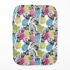 Pineapple Grunge Palms Burp Cloth