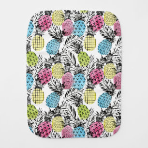 Pineapple Grunge Palms Burp Cloth