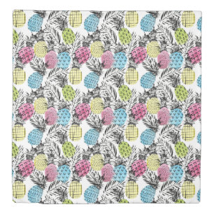 Pineapple Grunge Palms Duvet Cover