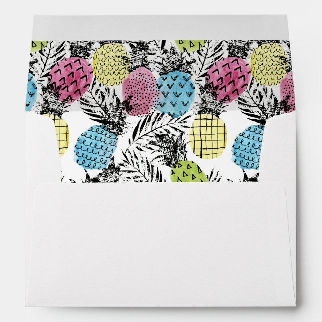Pineapple Grunge Palms Envelope (Back (Bottom))