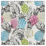 Pineapple Grunge Palms Fabric