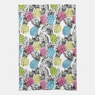 Pineapple Grunge Palms Kitchen Towel