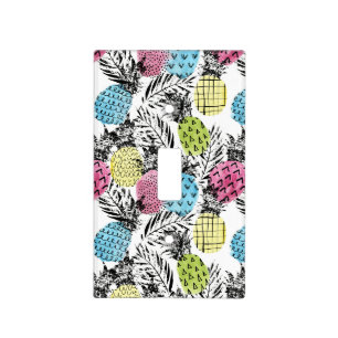Pineapple Grunge Palms Light Switch Cover