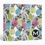 Pineapple Grunge Palms | Monogram 3 Ring Binder