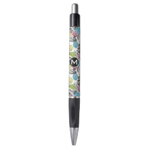 Pineapple Grunge Palms   Monogram Pen