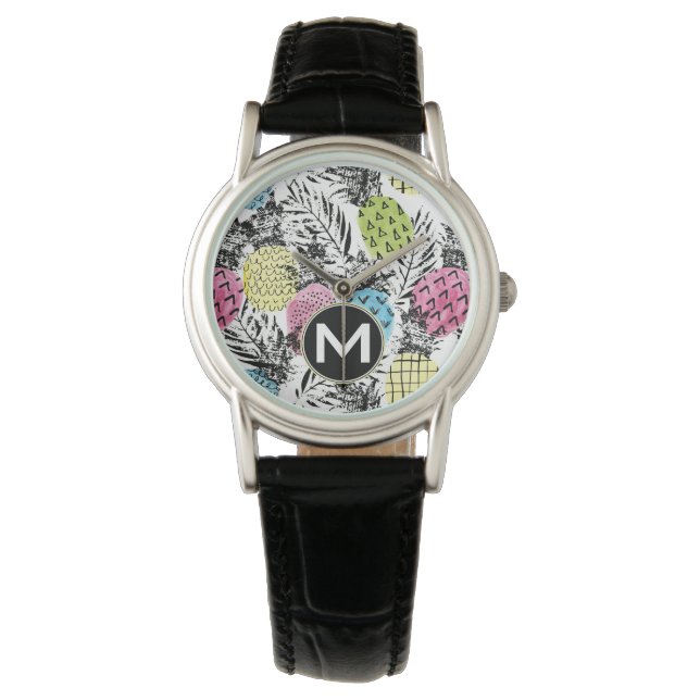 Pineapple Grunge Palms | Monogram Watch (Front)