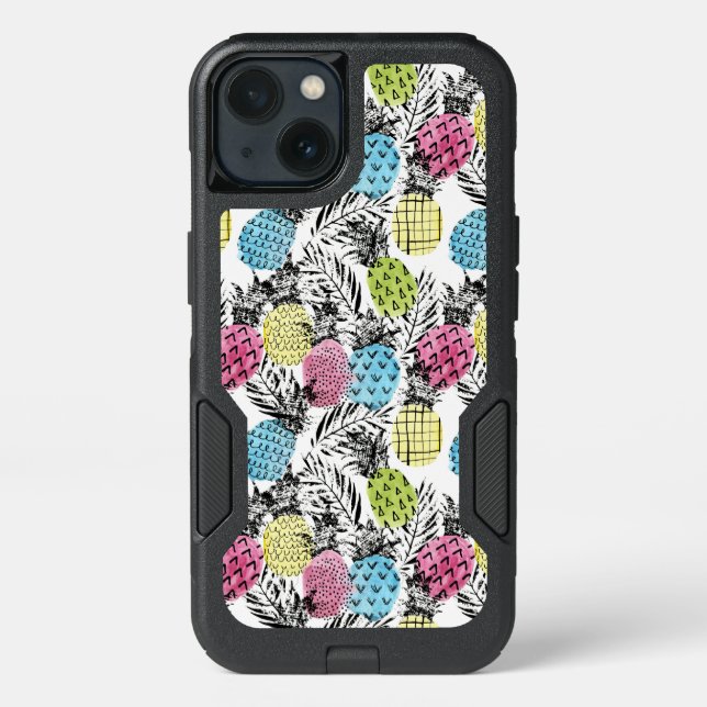 Pineapple Grunge Palms Otterbox iPhone Case (Back)