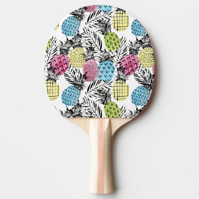 Pineapple Grunge Palms Ping Pong Paddle (Front)