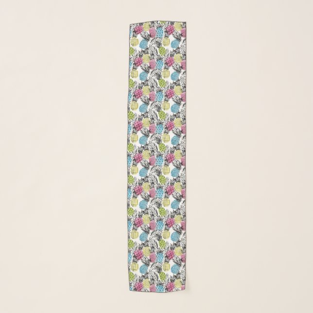 Pineapple Grunge Palms Scarf (Front)