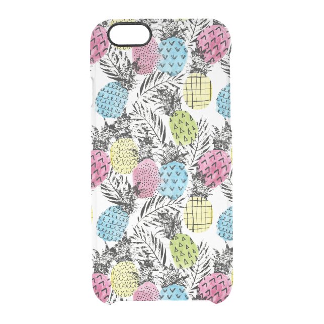 Pineapple Grunge Palms Uncommon iPhone Case (Back)