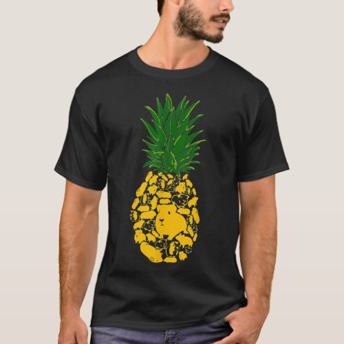 Pineapple Guinea Pigs Pineapple Shape Guinea Pig L T_Shirt