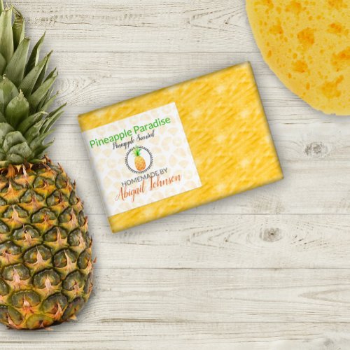 Pineapple Handmade Homemade Soap  Gift Label