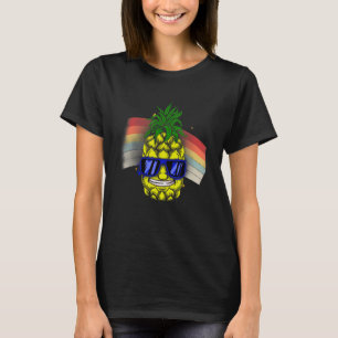 Pineapple Hawaiian Aloha Tropical Honolulu Women M T-Shirt