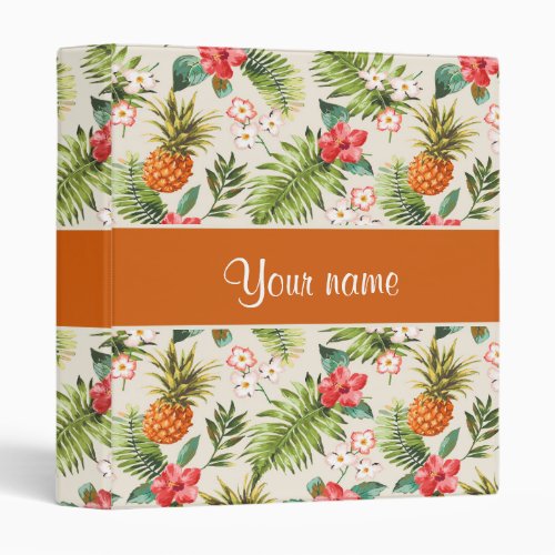 Pineapple Hibiscus and Palm Fronds Binder