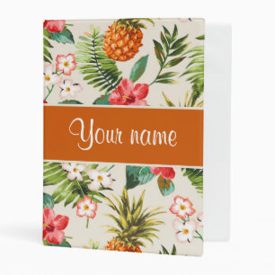 Pineapple Hibiscus and Palm Fronds Mini Binder