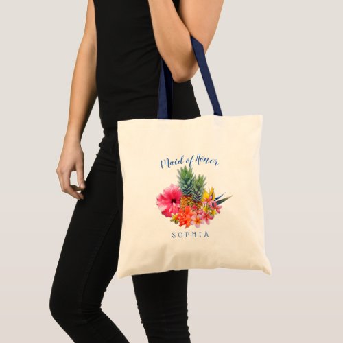 Pineapple Hibiscus Hawaiian Maid of Honor Bag