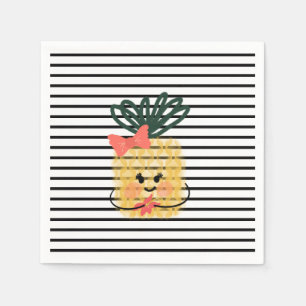 Pineapple Holding Hisbiscus Luau Birthday Napkins
