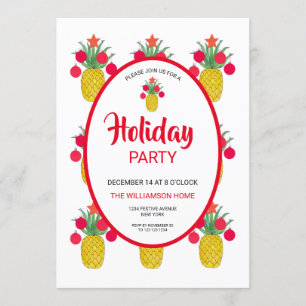 Pineapple Holiday Party Christmas Invitation