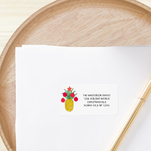 Pineapple Holiday Party Christmas Label
