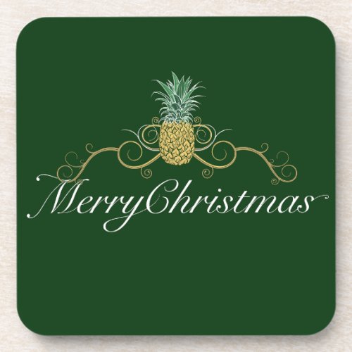 Pineapple Hospitality Christmas  Evergreen  Beverage Coaster