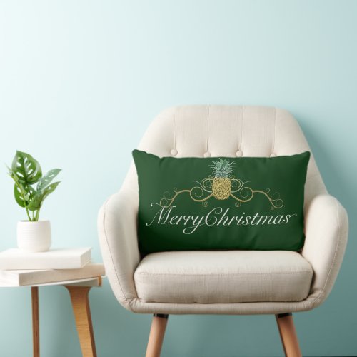 Pineapple Hospitality Christmas  Evergreen  Lumbar Pillow