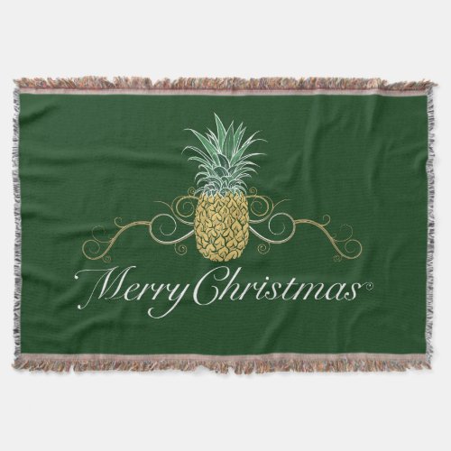 Pineapple Hospitality Christmas  Evergreen  Throw Blanket