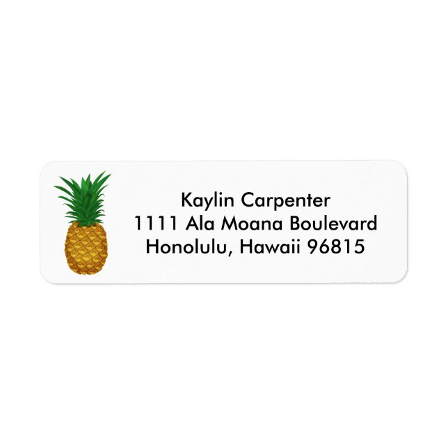 Pineapple Hospitality Label (Front)