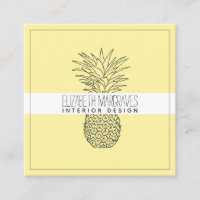 Pineapple Illustration Interior Designer Square Bu Square Business Card