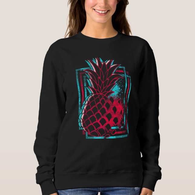 Pineapple In Techno Colour Festival Synthesizer Wh Sweatshirt (Front)