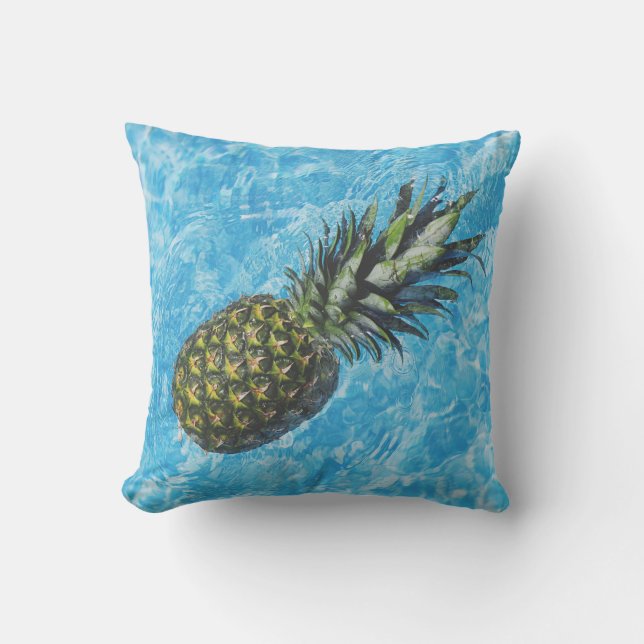 Pineapple in water throw pillow (Front)
