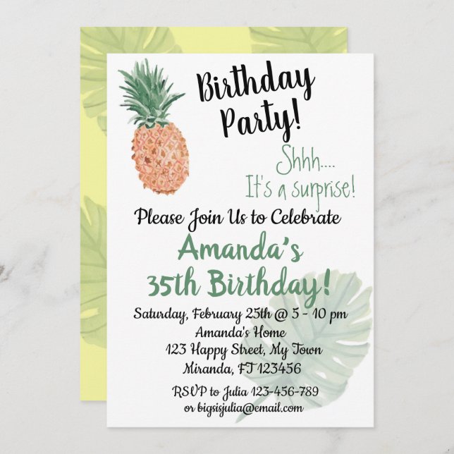 Pineapple Invitation (Front/Back)