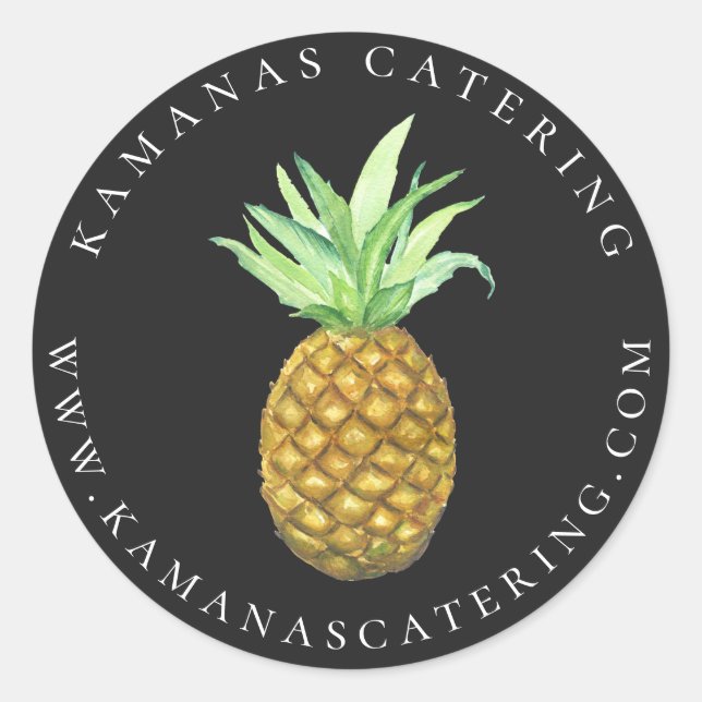 Pineapple Island Personalized Catering Sticker (Front)
