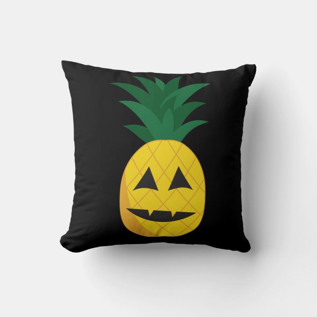 Pineapple Jack-O-Lantern Halloween Pillow (Front)