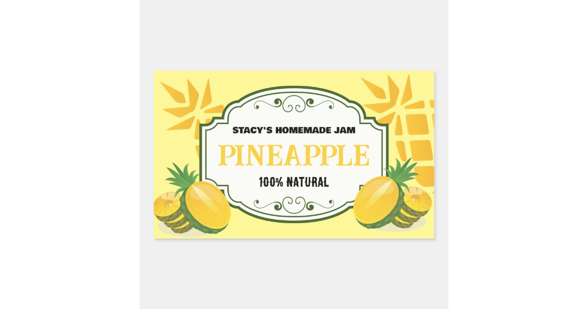 Pineapple Jam Label Sticker | Zazzle