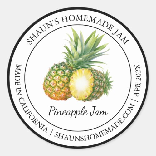 Pineapple Jam Modern label