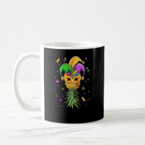 Pineapple Jester Mask Fruit Funny Mardi Gras Festi Coffee Mug
