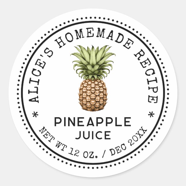 Pineapple juice canning label vintage style (Front)