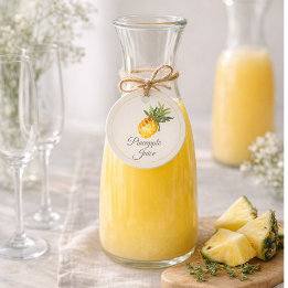 Pineapple Juice Mimosa Bar Bottle Favor Tags