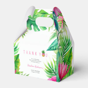 Pineapple Jungle Pacifiers Pink Girl Baby Shower Favor Boxes