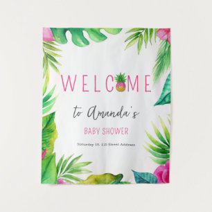 Pineapple Jungle Pacifiers Pink Girl Baby Shower Tapestry