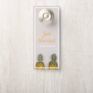 Pineapple Just Married Do Not Disturb Wedding Door Hanger