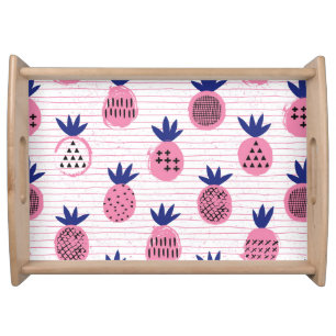 Pineapple kid design, vintage pattern. serving tray