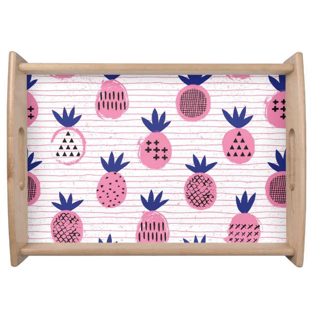 Pineapple kid design, vintage pattern. serving tray (Front)