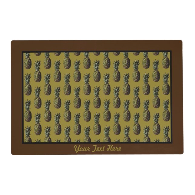 Pineapple Laminated Placemat - Personalized Option (Front)