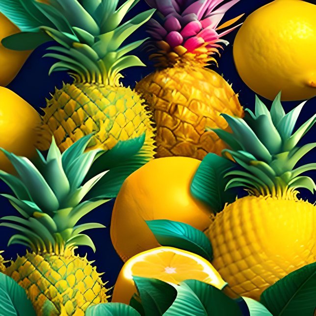 Pineapple-Lemon Drink Coasters (Creator Uploaded)