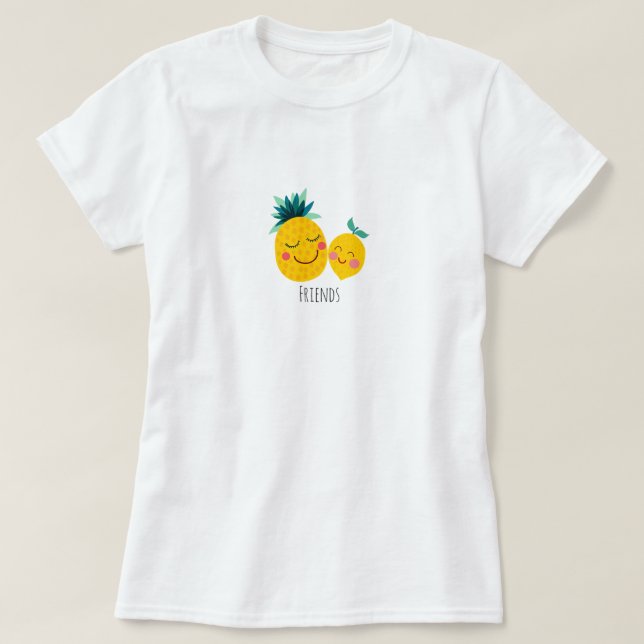 Pineapple & Lemon Friends  Women's Basic T-Shirt (Design Front)