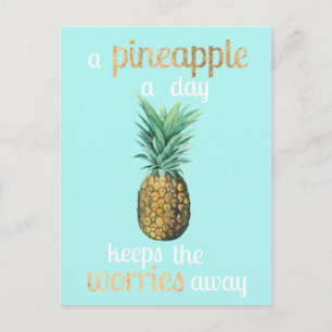 Pineapple Life Quote Postcard