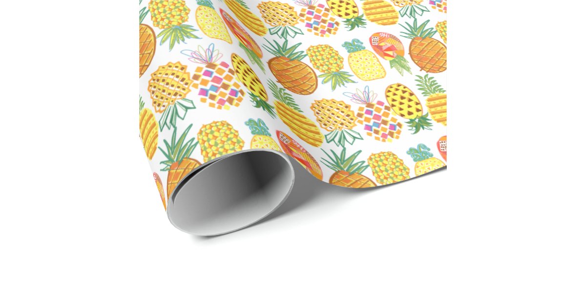 Pineapple Lineup Wrapping Paper Zazzle