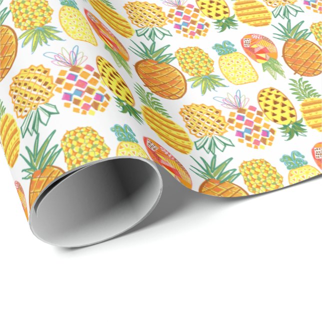 Pineapple Lineup Wrapping Paper (Roll Corner)