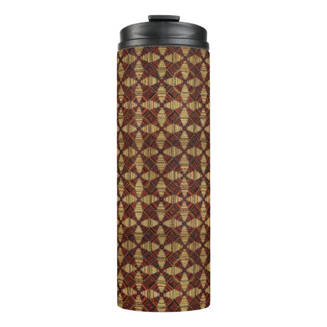 Pineapple Log Cabin Patchwork Design Thermal Tumbler (Front)